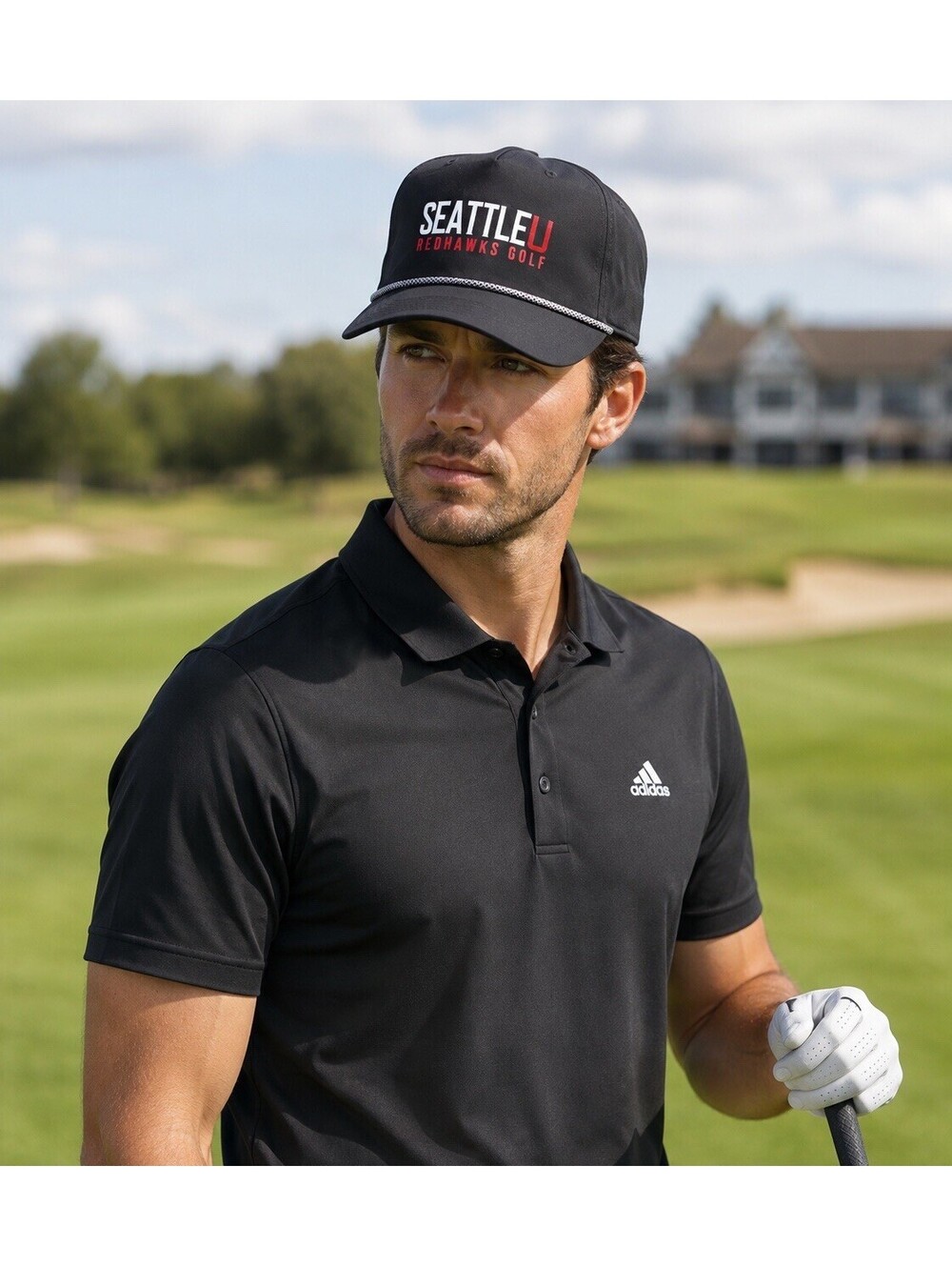 Golf Rope Hat Snapback Black Cap AEROREADY NCAA New